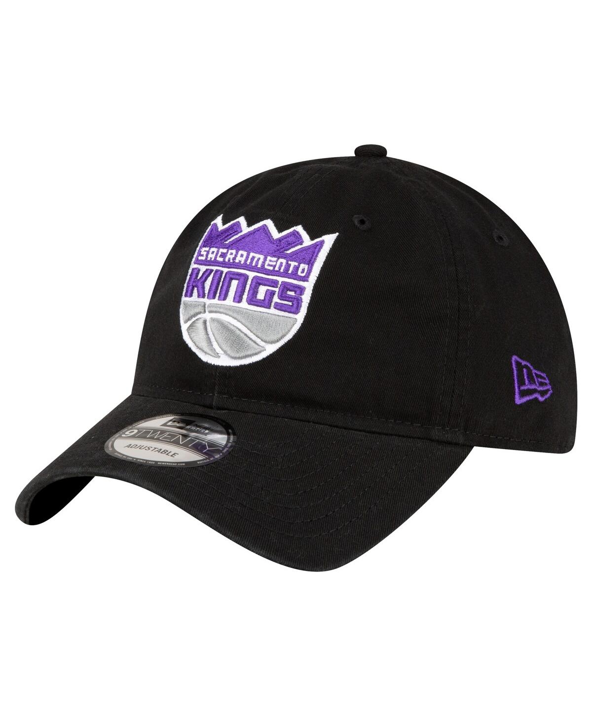NEW ERA MEN'S NEW ERA BLACK SACRAMENTO KINGS TEAM 2.0 9TWENTY ADJUSTABLE HAT 