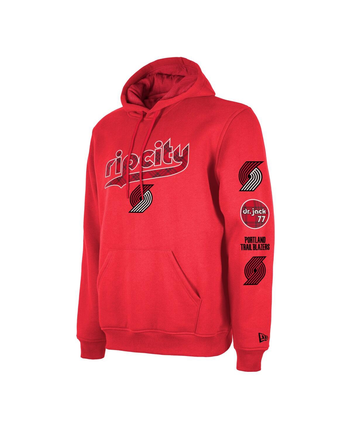 New Era Men's  Red Portland Trail Blazers Big And Tall 2023/24 City Edition Jersey Pullover Hoodie In Red