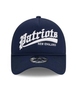 Men's Navy New England Patriots Caliber Trucker 9FORTY Adjustable Hat