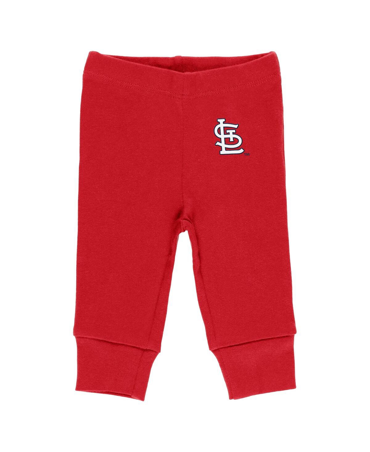 Shop Wear By Erin Andrews Baby Boys And Girls  Gray, White, Red St. Louis Cardinals Three-piece Turn Me Ar In Gray,white,red