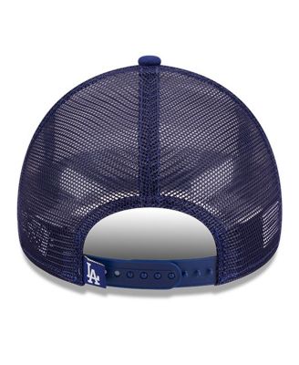 Men's White, Royal Los Angeles Dodgers Stacked A-Frame Trucker 9FORTY Adjustable Hat