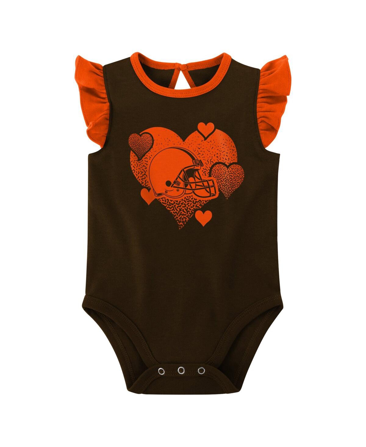 Baby Girls Orange Cleveland Browns Spread the Love 2-Pack Bodysuit Set - Orange