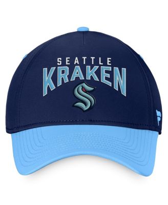 Men's Deep Sea Blue, Light Blue Seattle Kraken Fundamental 2-Tone Flex Hat