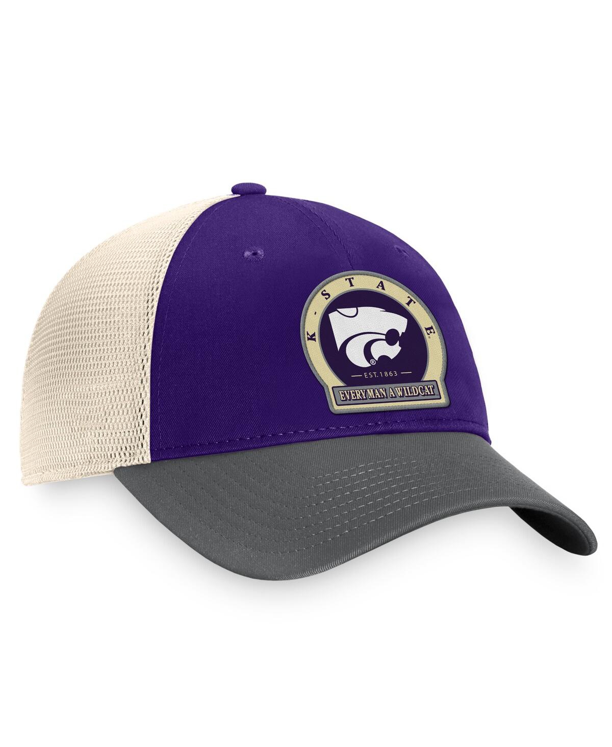 Top Of The World Men's  Purple Kansas State Wildcats Refined Trucker Adjustable Hat In Purple