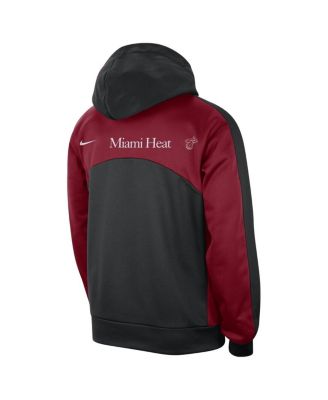Men's Black, Red Miami Heat Authentic Starting Five Force Performance Pullover Hoodie