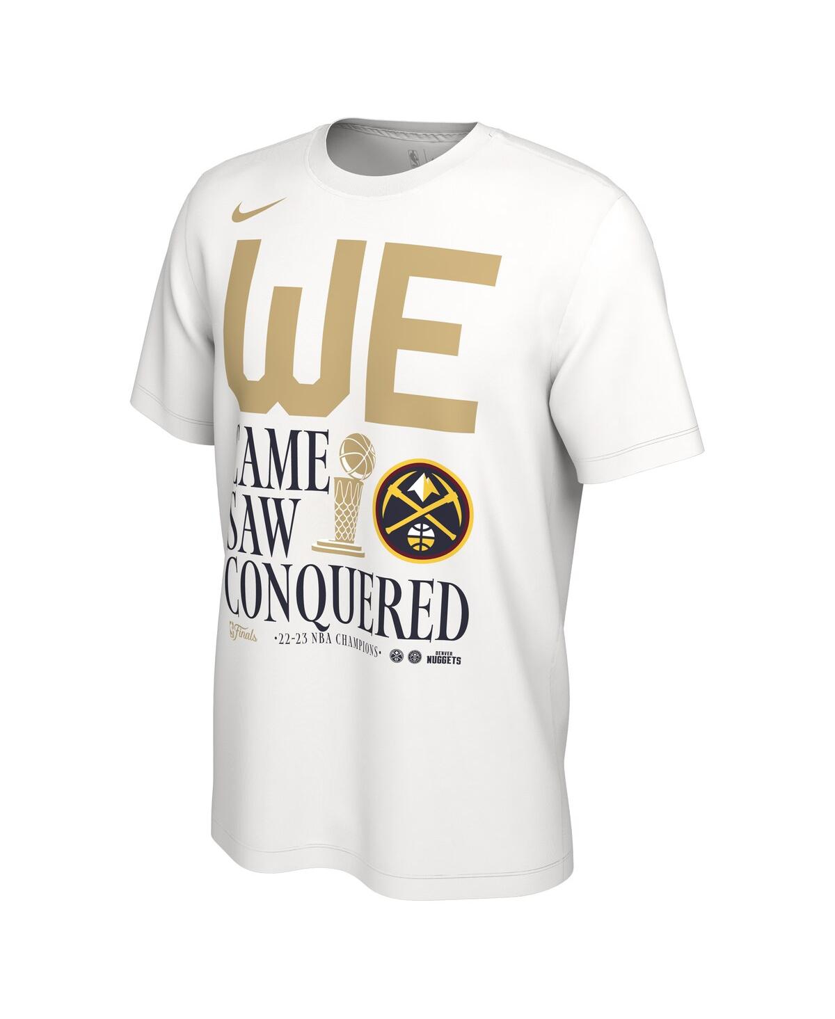 Shop Nike Men's  White Denver Nuggets 2023 Nba Finals Champions Celebration Parade T-shirt