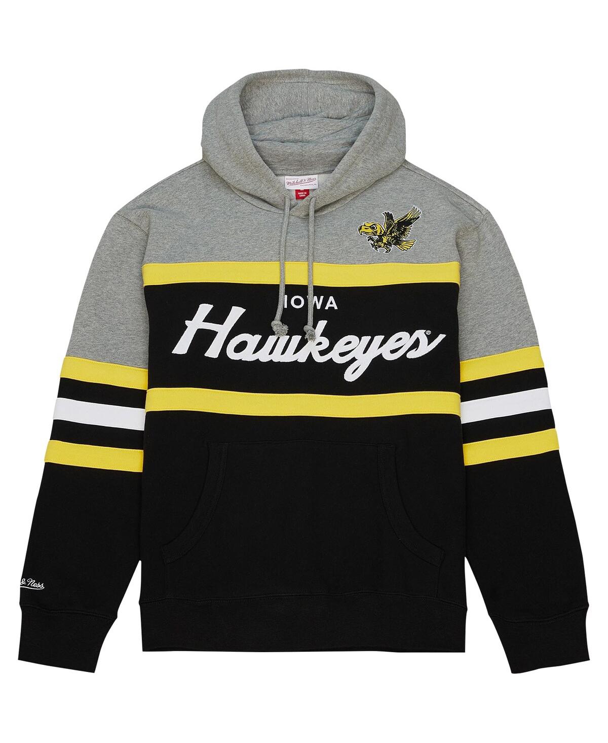 Shop Mitchell & Ness Men's  Black Iowa Hawkeyes Head Coach Pullover Hoodie