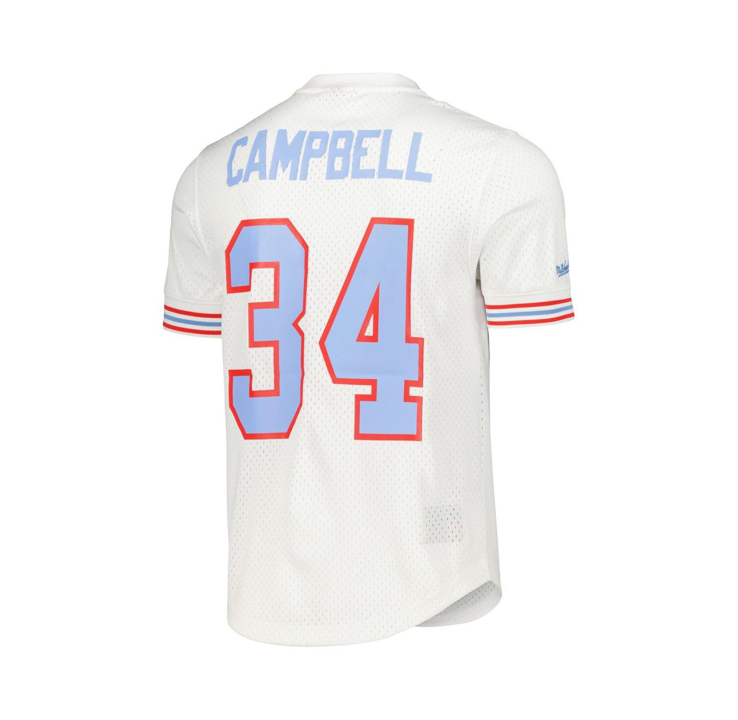 Men's Earl Campbell White Houston Oilers Gridiron Classics Retired Player Name and Number Mesh Top