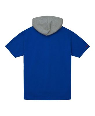 Men's Royal Denver Broncos Postgame Short Sleeve Hoodie