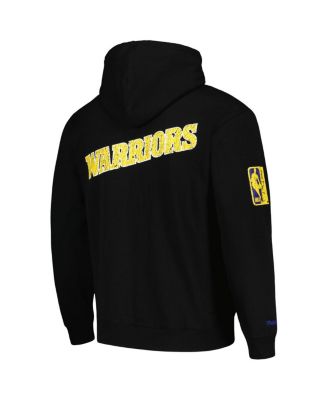 Men's Black Distressed Golden State Warriors Hardwood Classics OG 2.0 Pullover Hoodie