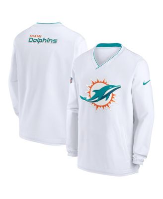 Men s Nike White Miami Dolphins Sideline V Neck Pullover Windbreaker Macy s