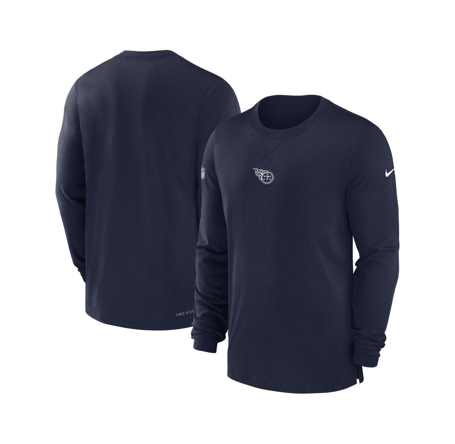 Men's Navy Tennessee Titans 2023 Sideline Performance Long Sleeve T-shirt