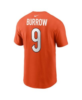 Men's Joe Burrow Orange Cincinnati Bengals Player Name and Number T-shirt