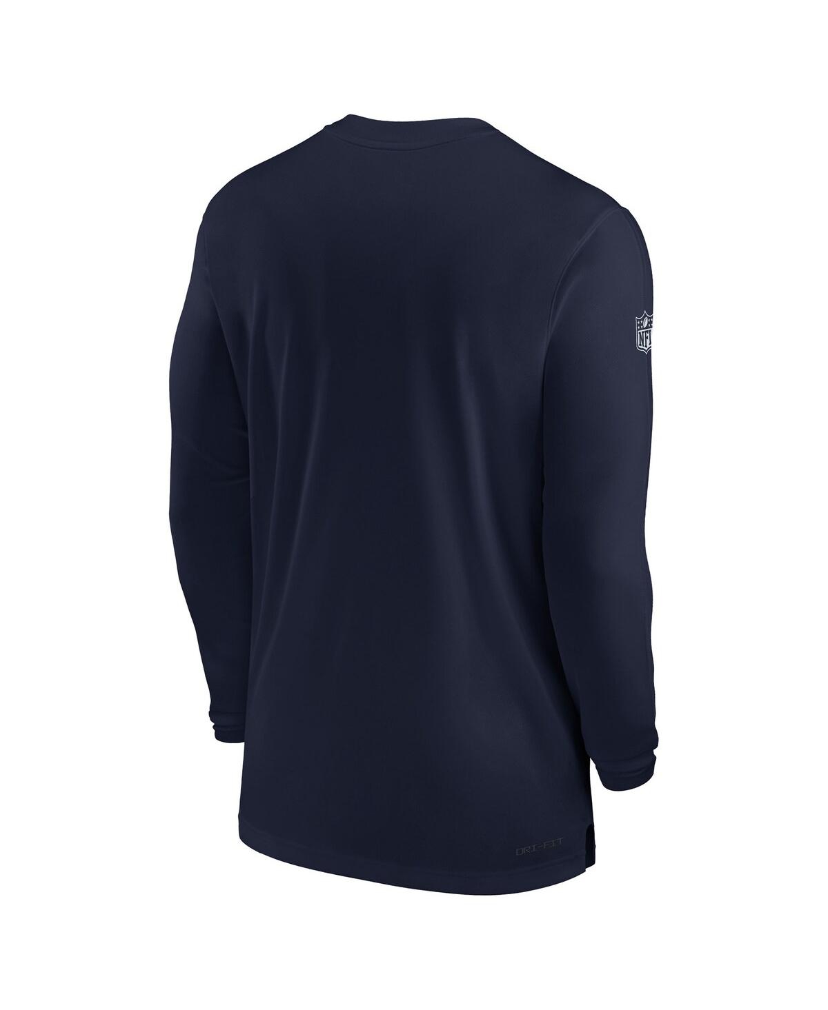 Men's NikeDallas Cowboys Sideline Coach Performance Long Sleeve T-shirt - Navy