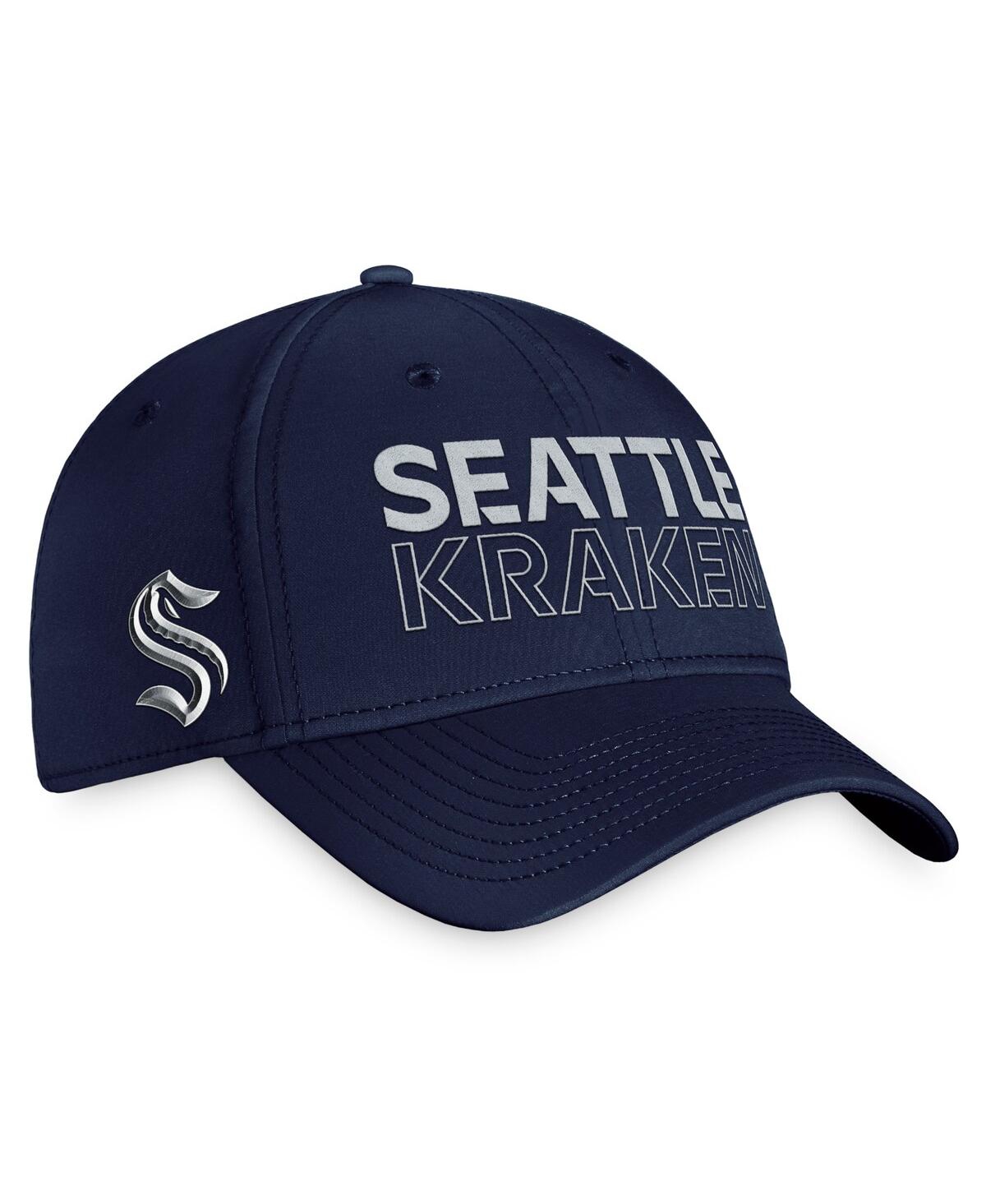 Shop Fanatics Men's  Deep Sea Blue Seattle Kraken Authentic Pro Road Flex Hat