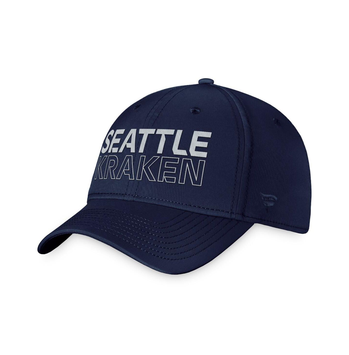 Мужская кепка Fanatics Deep Sea Blue Seattle Kraken Authentic Pro Road Flex Hat — фото 3