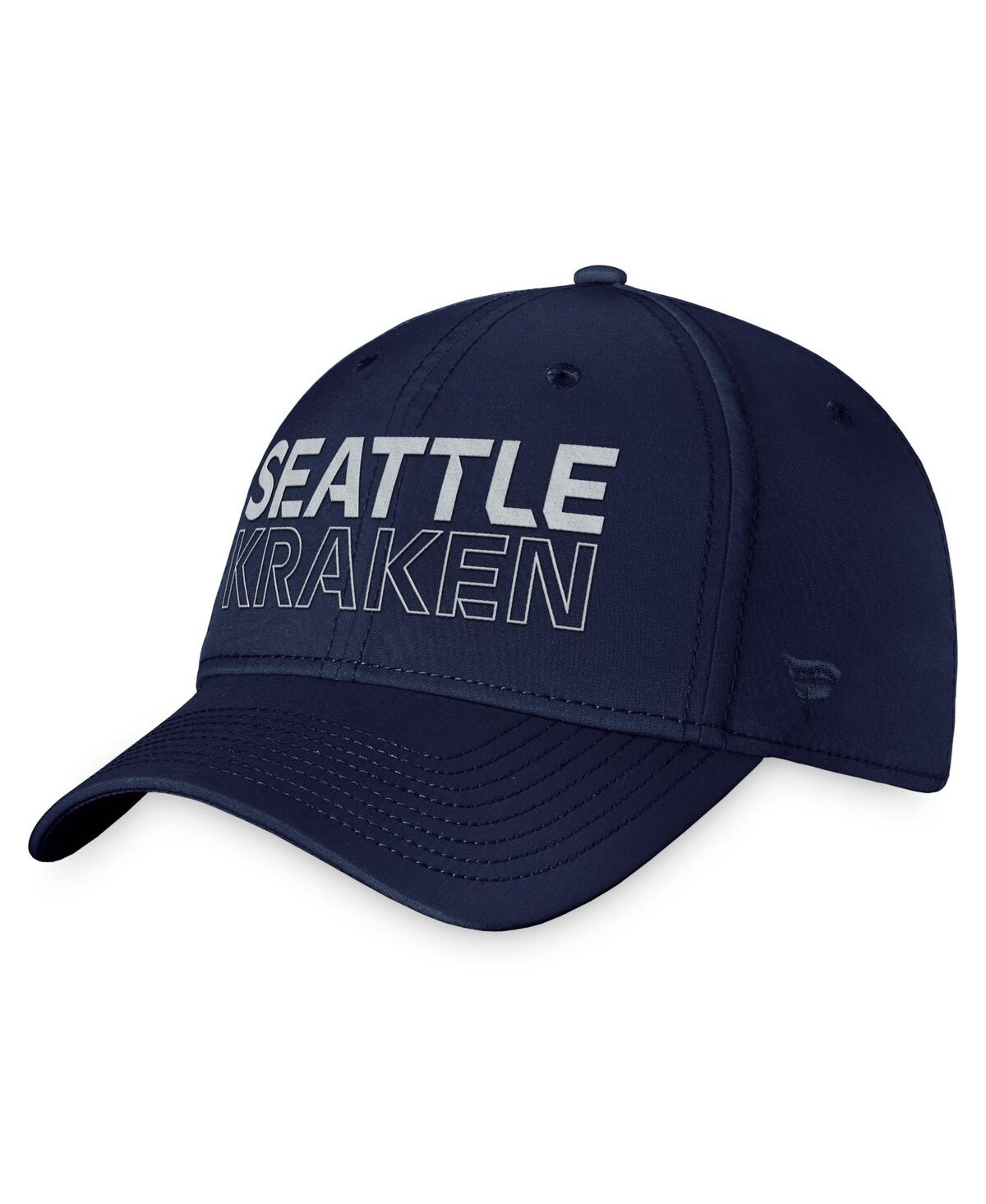 Shop Fanatics Men's  Deep Sea Blue Seattle Kraken Authentic Pro Road Flex Hat