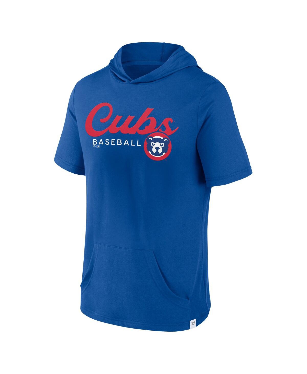 Men's FanaticsChicago Cubs Offensive Strategy Short Sleeve Pullover Hoodie - Royal