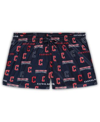Women's White, Navy Cleveland Guardians Plus Size Tank Top and Shorts Sleep Set