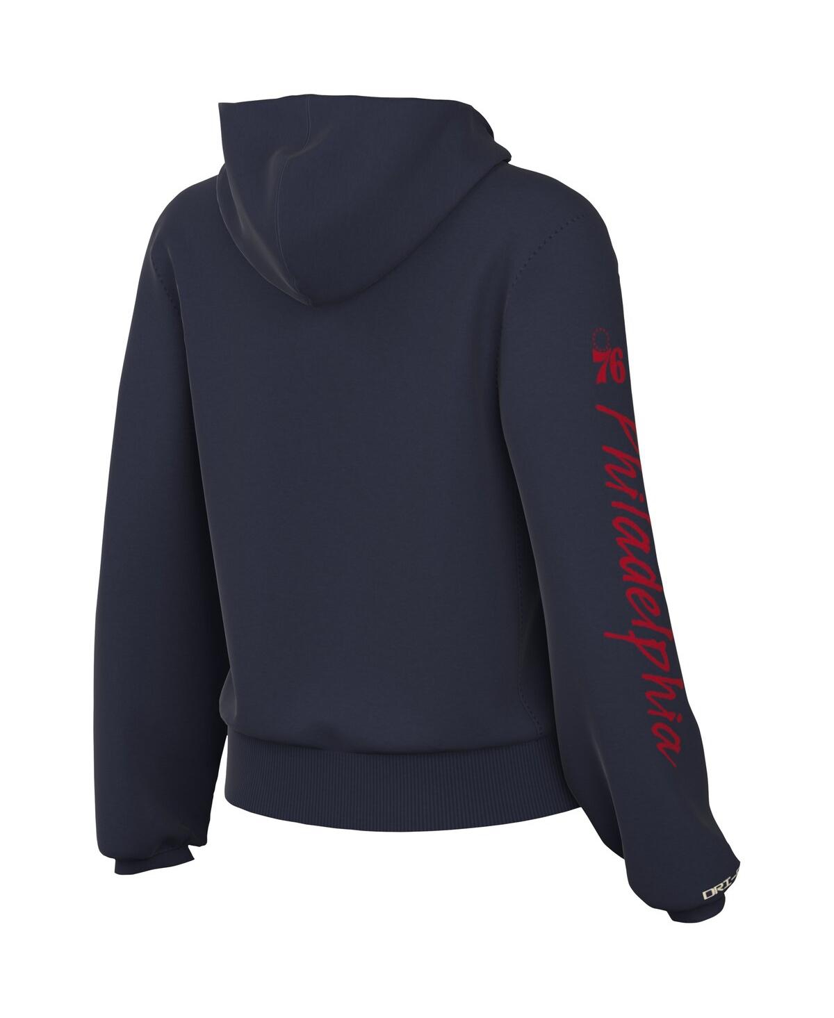 Nike Navy Philadelphia 76ers Courtside Standard Issue Performance Pullover Hoodie In Navy
