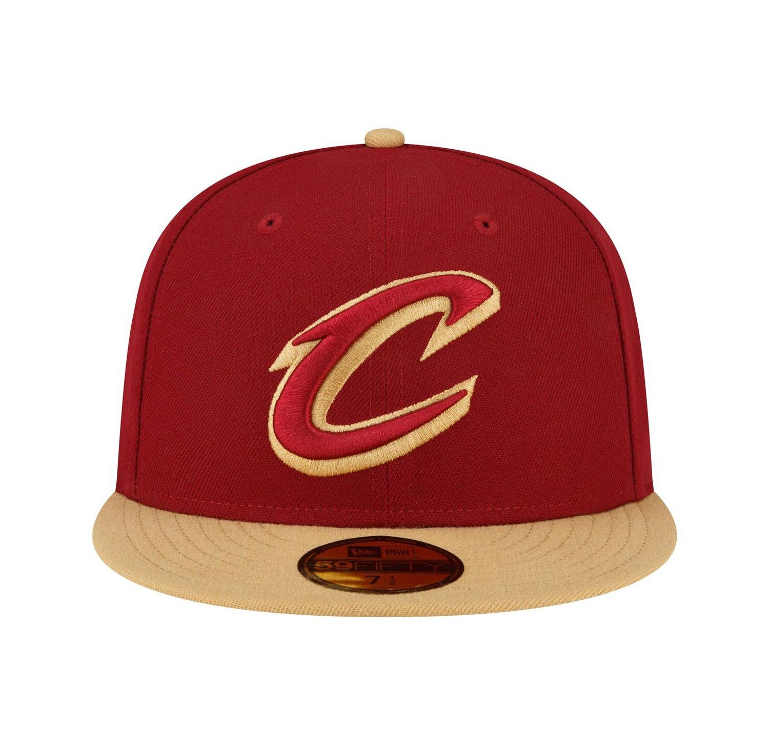 Men's Wine, Gold Cleveland Cavaliers 2-Tone 59FIFTY Fitted Hat