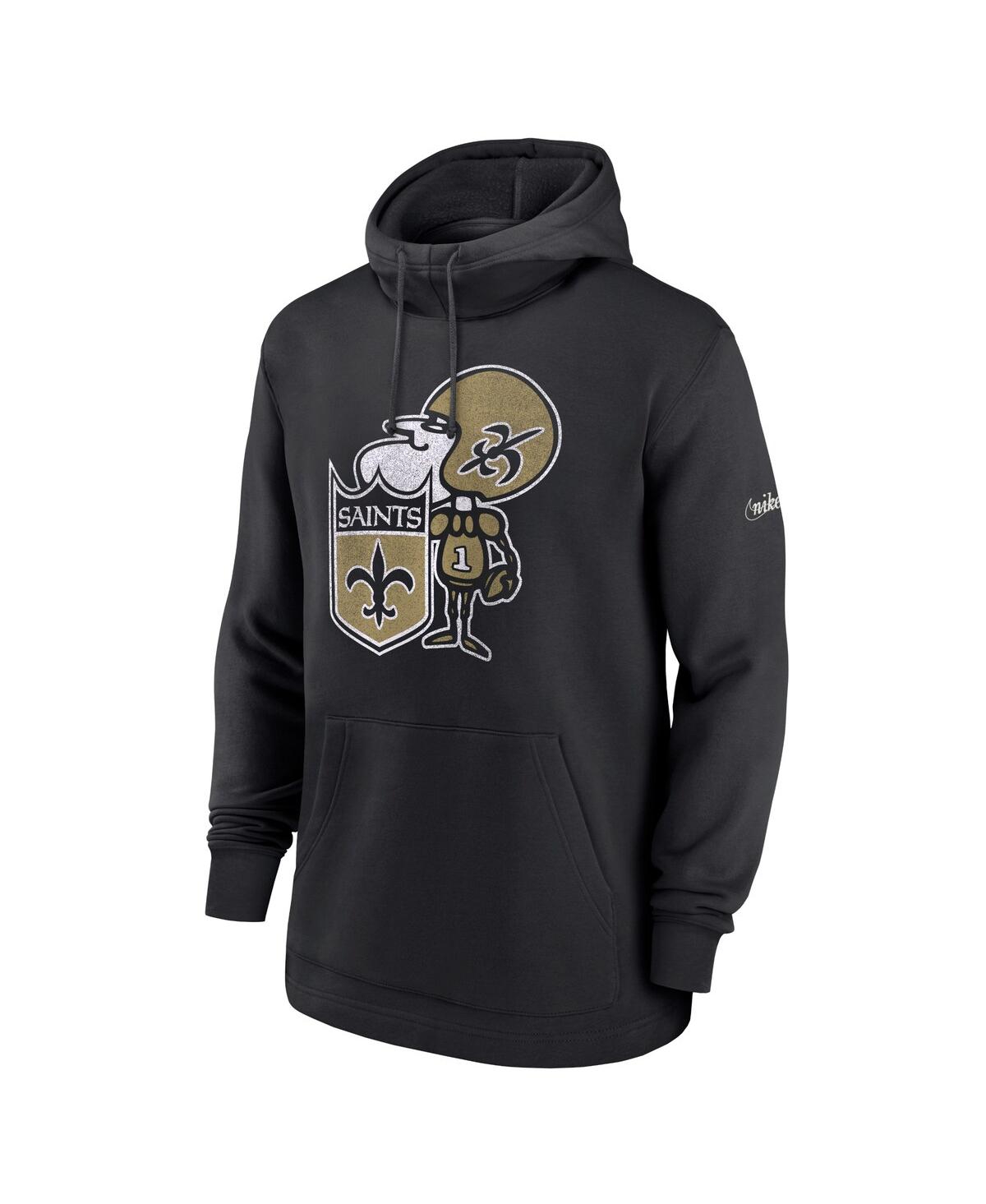 Men's NikeDistressed New Orleans Saints Classic Pullover Hoodie - Black