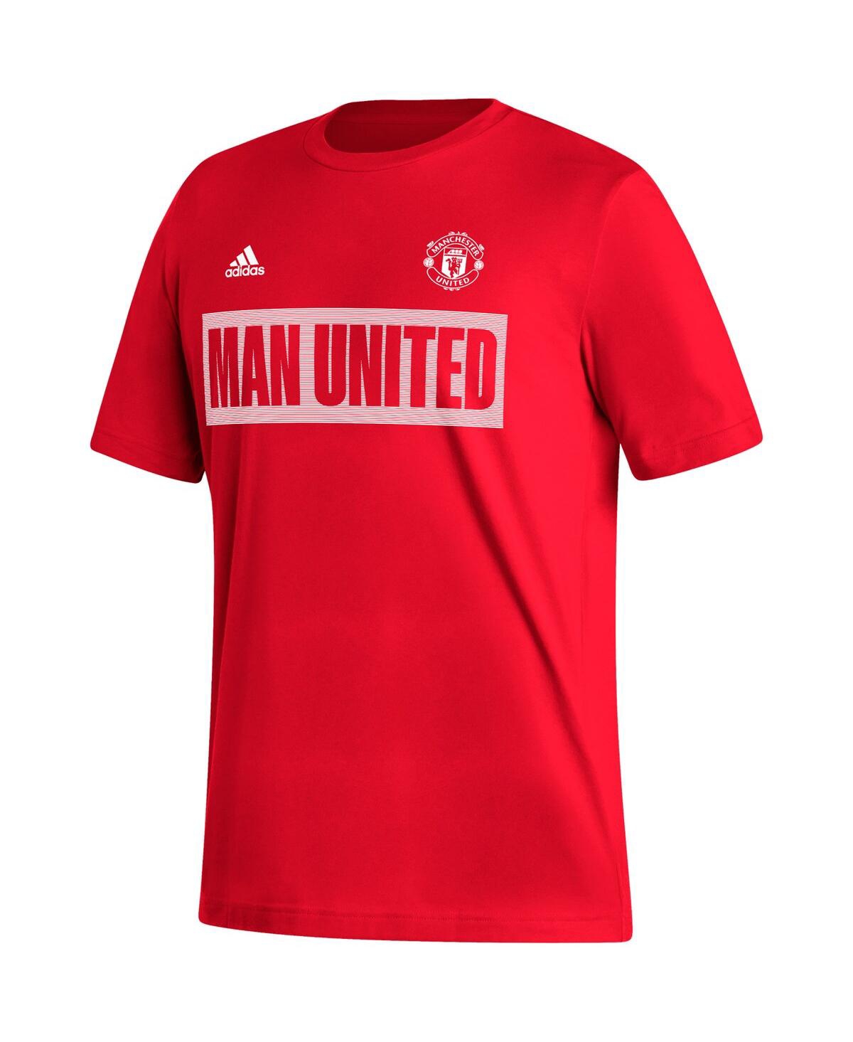 Shop Adidas Originals Men's Adidas Red Manchester United Culture Bar T-shirt