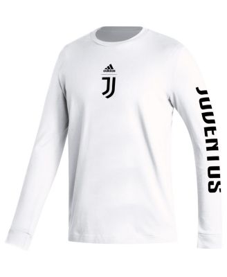 Men's White Juventus Team Crest Long Sleeve T-shirt