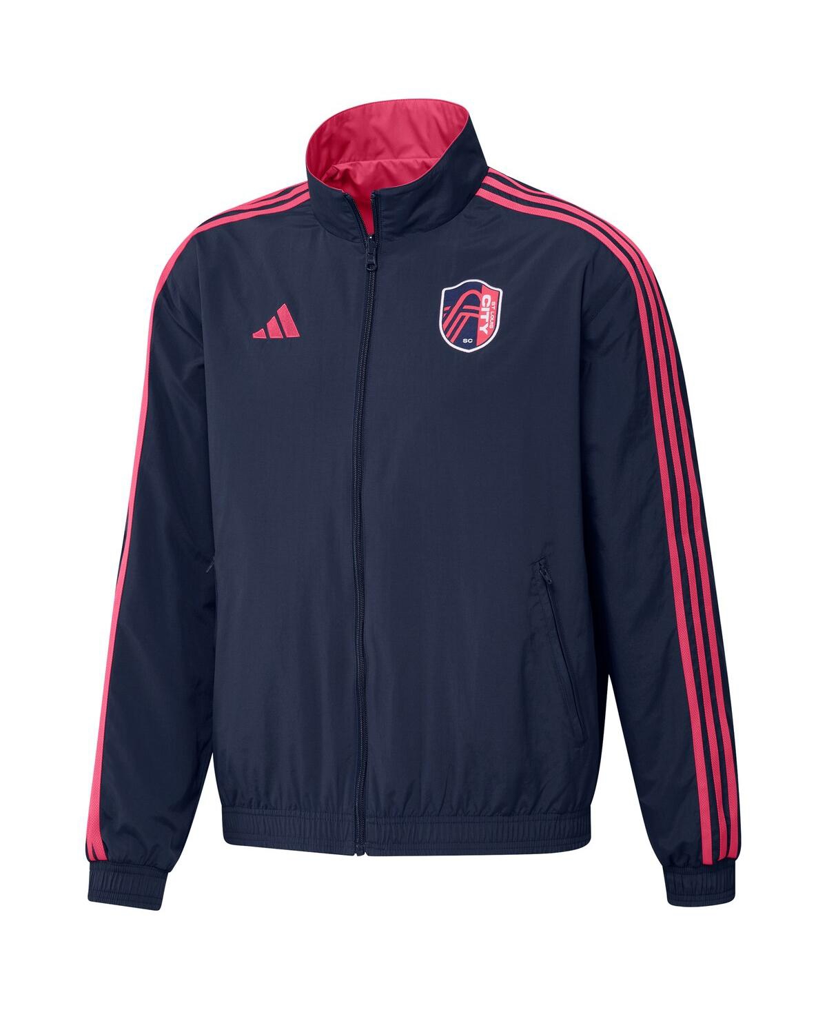 Shop Adidas Originals Men's Adidas Navy, Red St. Louis City Sc 2023 On-field Anthem Full-zip Reversible Team Jacket In Navy,red