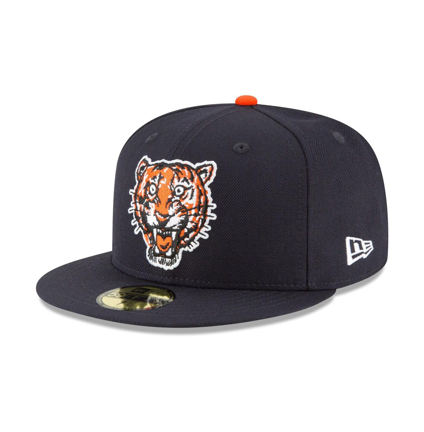 Мужская кепка New Era Navy Detroit Tigers Cooperstown Collection Wool 59FIFTY Fitted Hat — фото 1