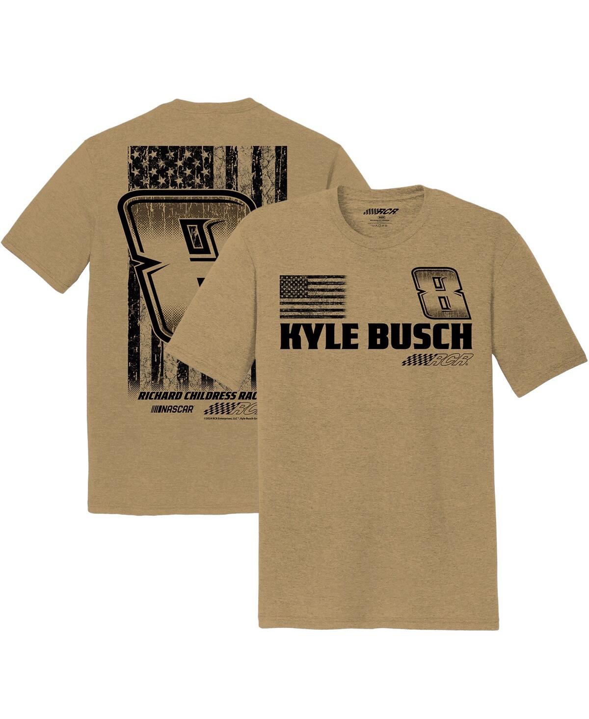 Men's Richard Childress Racing Team Collection Tan Kyle Busch Tri-Blend Flag T-shirt - Tan