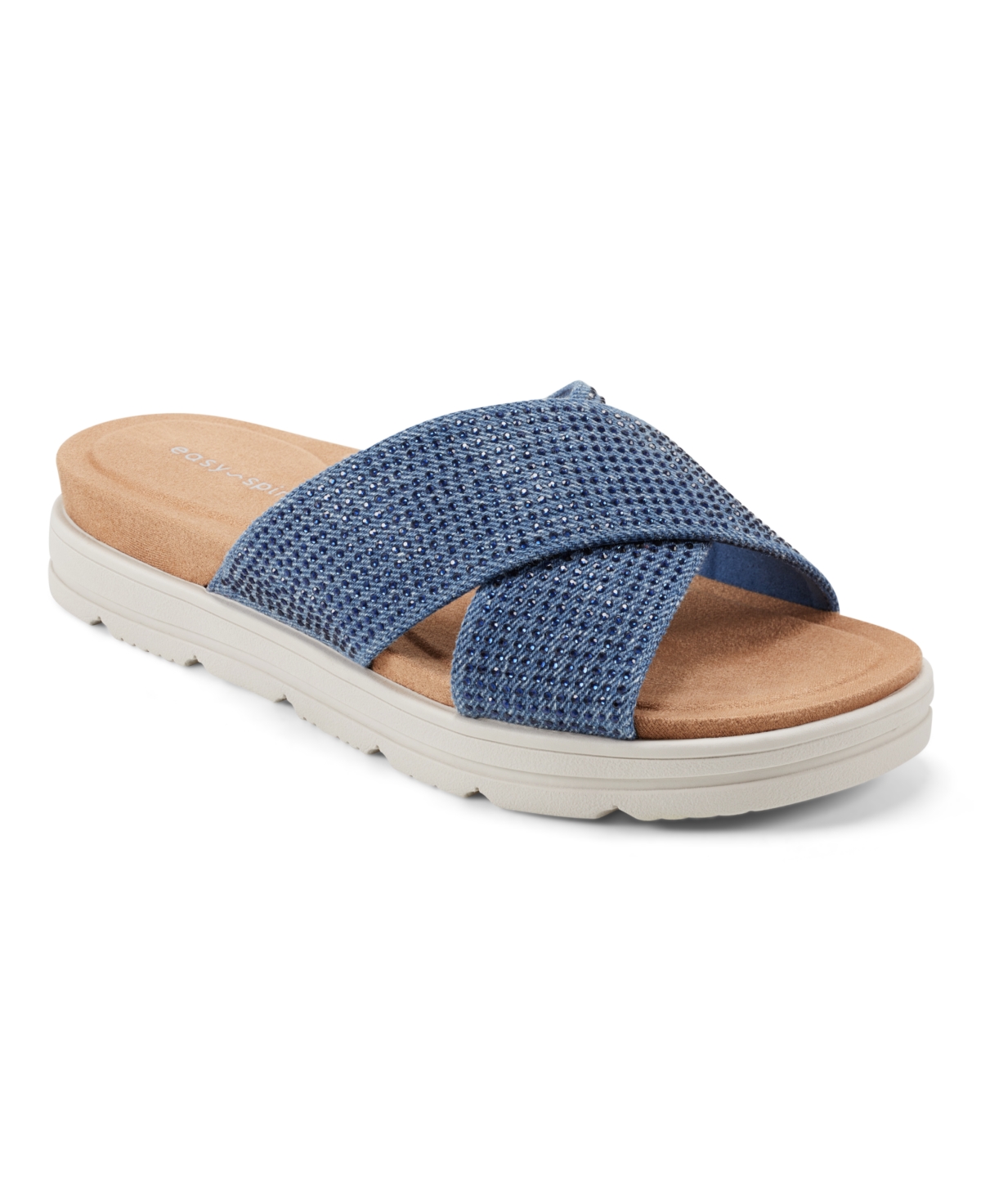 Shop Easy Spirit Women's Shanya Open Toe Slip-on Casual Sandals In Medium Blue