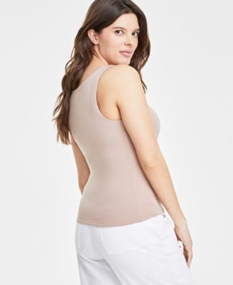 Women's Scoop-Neck Sleeveless Longline Tank Top, Created for Macy's