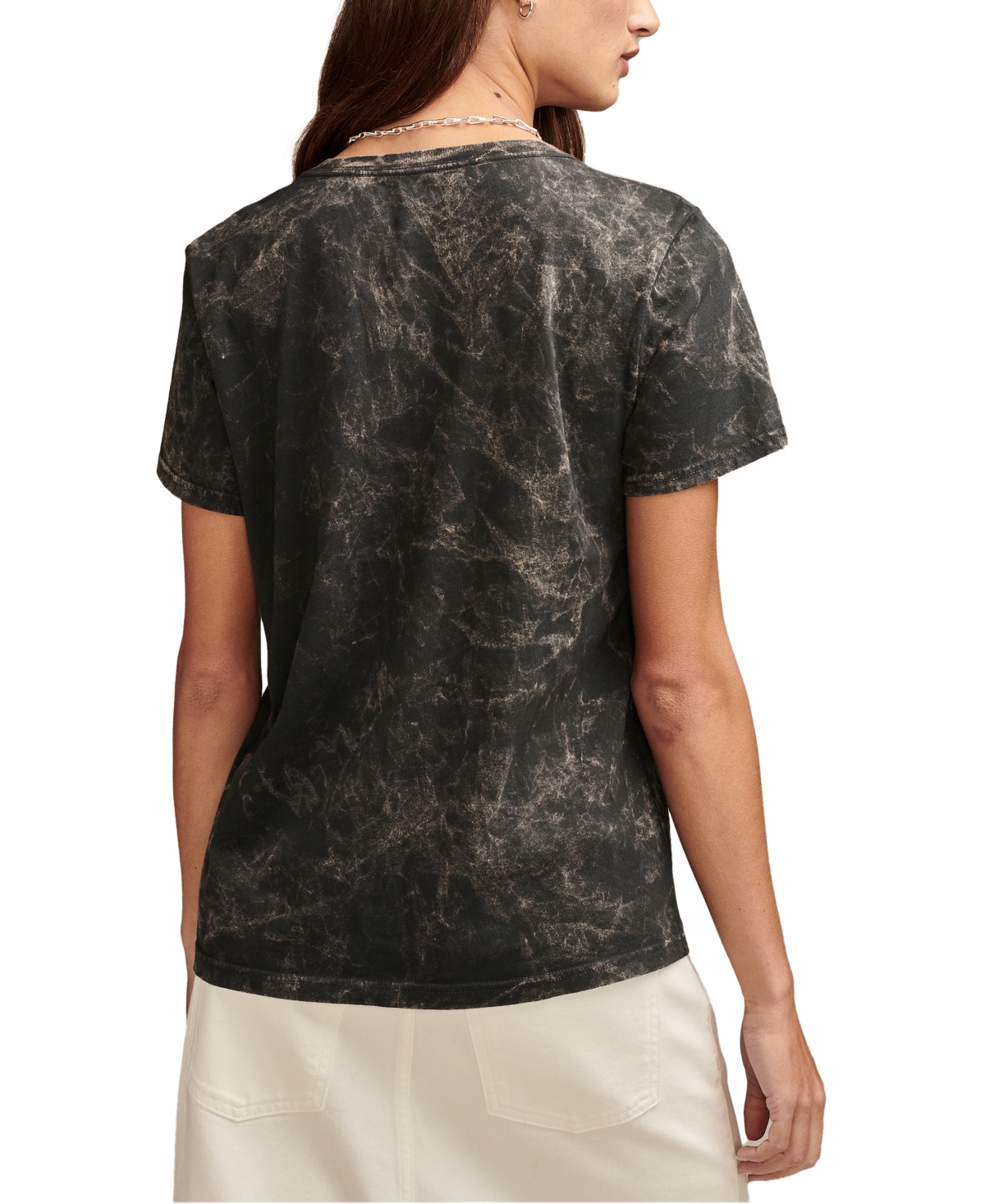 Shop Lucky Brand Women's Embrace Floral Poster Classic T-shirt In Iron Ore