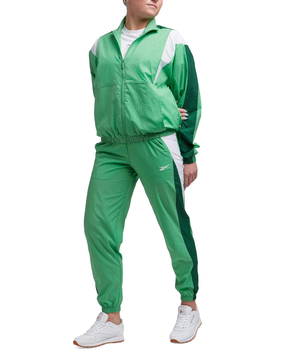 Reebok Women's Back Vector Colorblocked Track Jacket