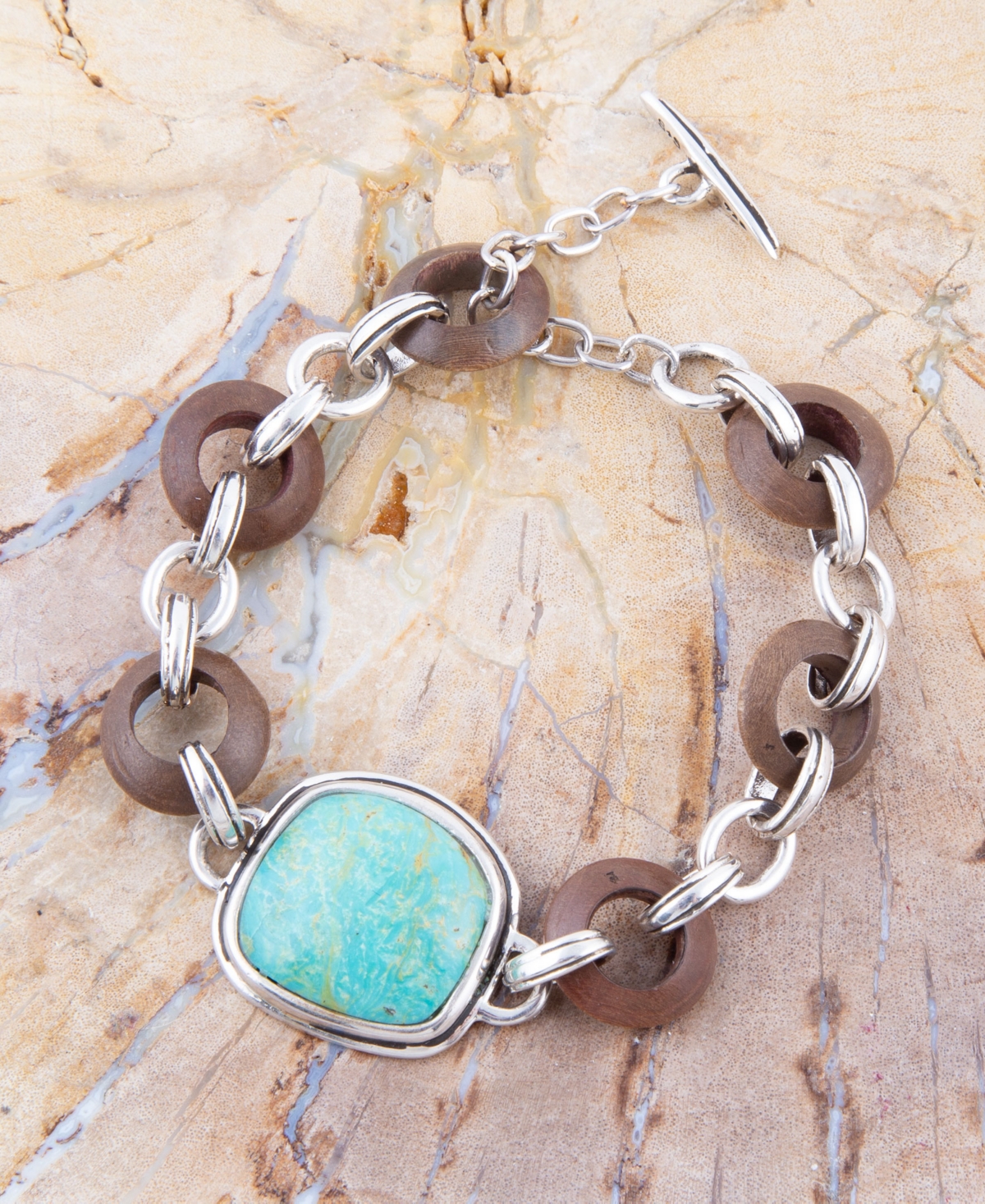 Shop Barse Precious Genuine Turquoise Abstract Link Bracelet