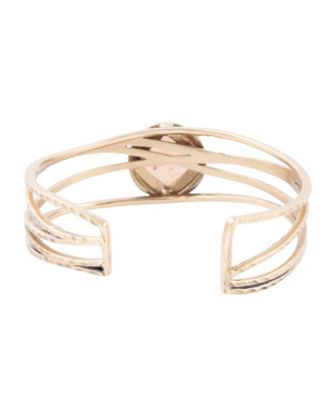Terra Genuine Peach Moonstone Kite Cuff Bracelet