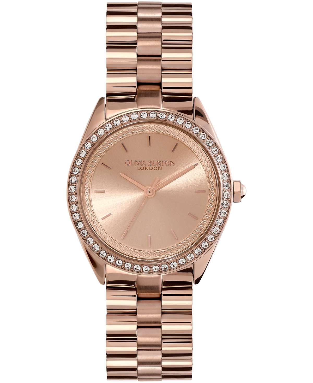Women's Bejeweled Rose Gold-Tone Stainless Steel Watch 34mm - Rose Gold