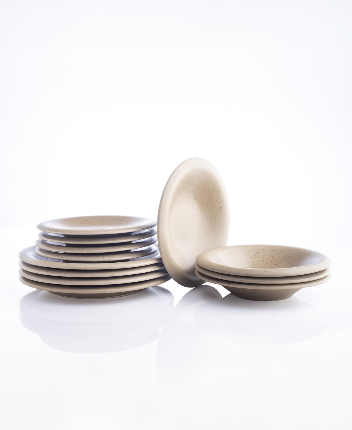 Porto by Stone Lain Aro Stoneware Full Dinnerware Set, 12 Pcs, Service for 4 - Green Matte