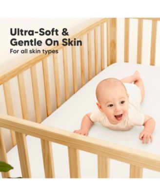 Waterproof Crib Sheets for Boys, Girls, 2pk Baby Fitted Crib Sheet, Waterproof Crib Mattress Protector Sheets