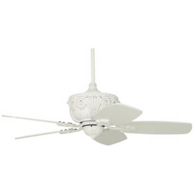 44" Casa Deville Rustic Shabby Chic Country Cottage Indoor Ceiling Fan Vintage-like Antique Rubbed White Five Blade for House Bedroom Living Room Home Kitchen Family Dining Office - Casa Vieja