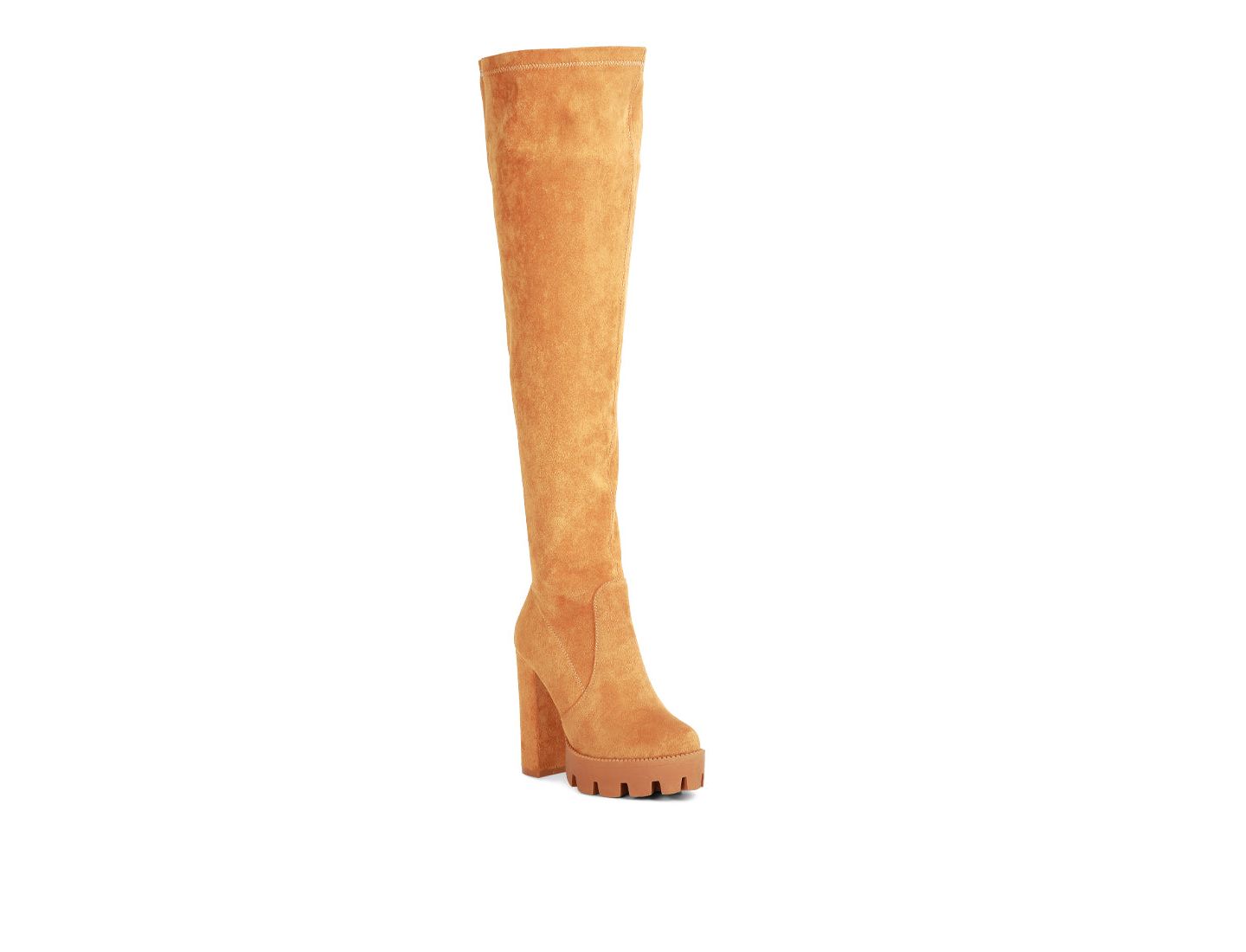 Женские ботинки London Rag Maple faux suede Over the Knee, цвет: Бежевый / Хаки — фото 2
