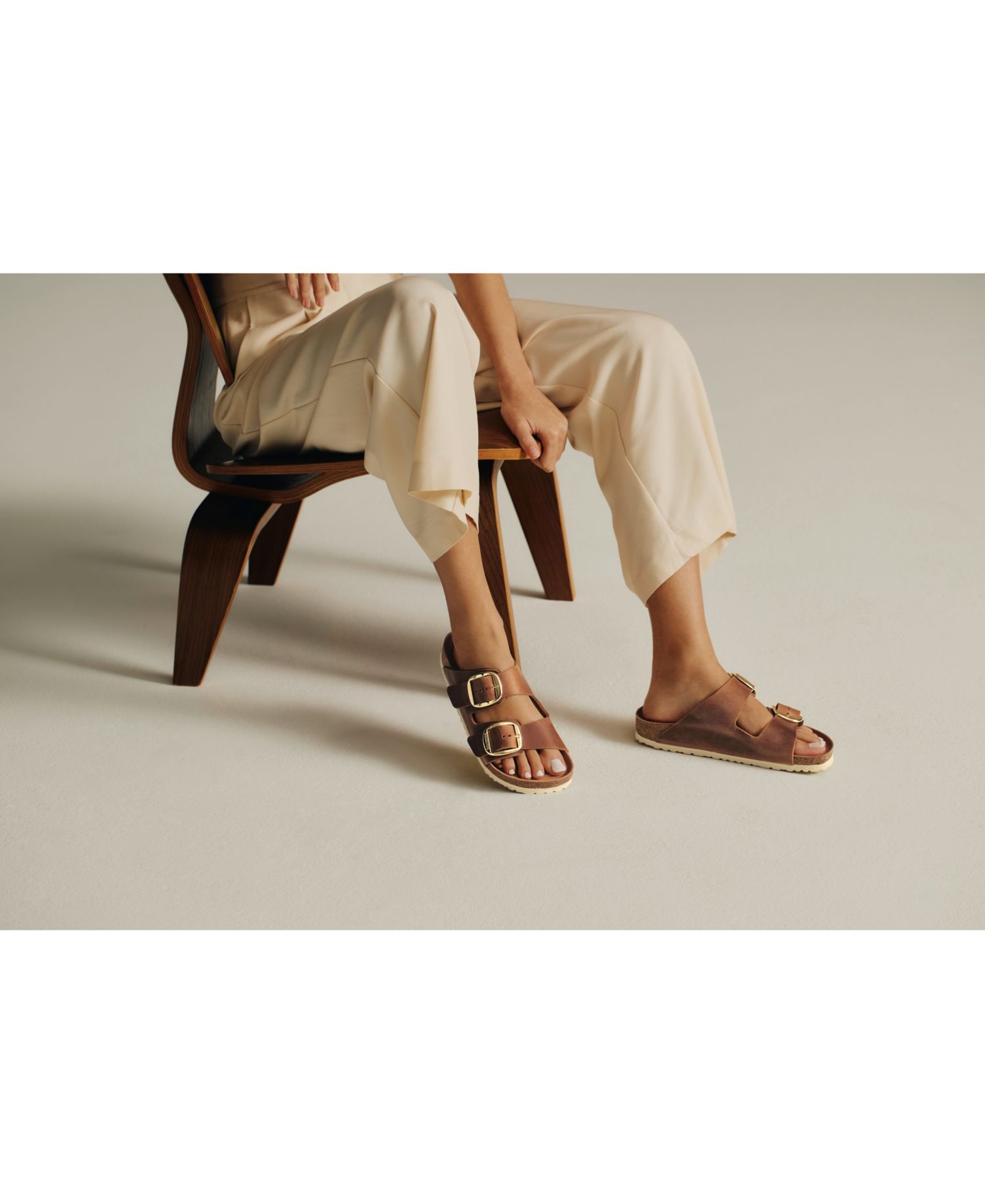 Women's Arizona Big Buckle Oiled Leather Sandals from Finish Line