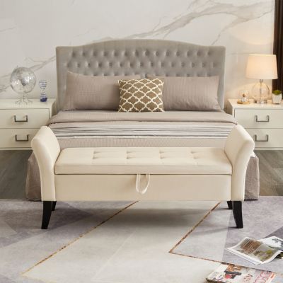 Streamdale 51.5" Bed Bench With Storage Velvet