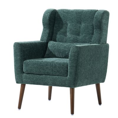 Streamdale Mid Century Modern Armchair in Blackish Green Chenille Fabric