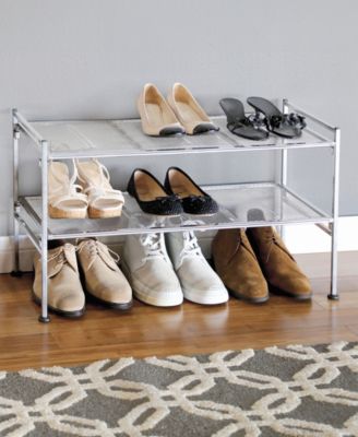 4-Tier Metal Mesh Stackable Shoe Rack