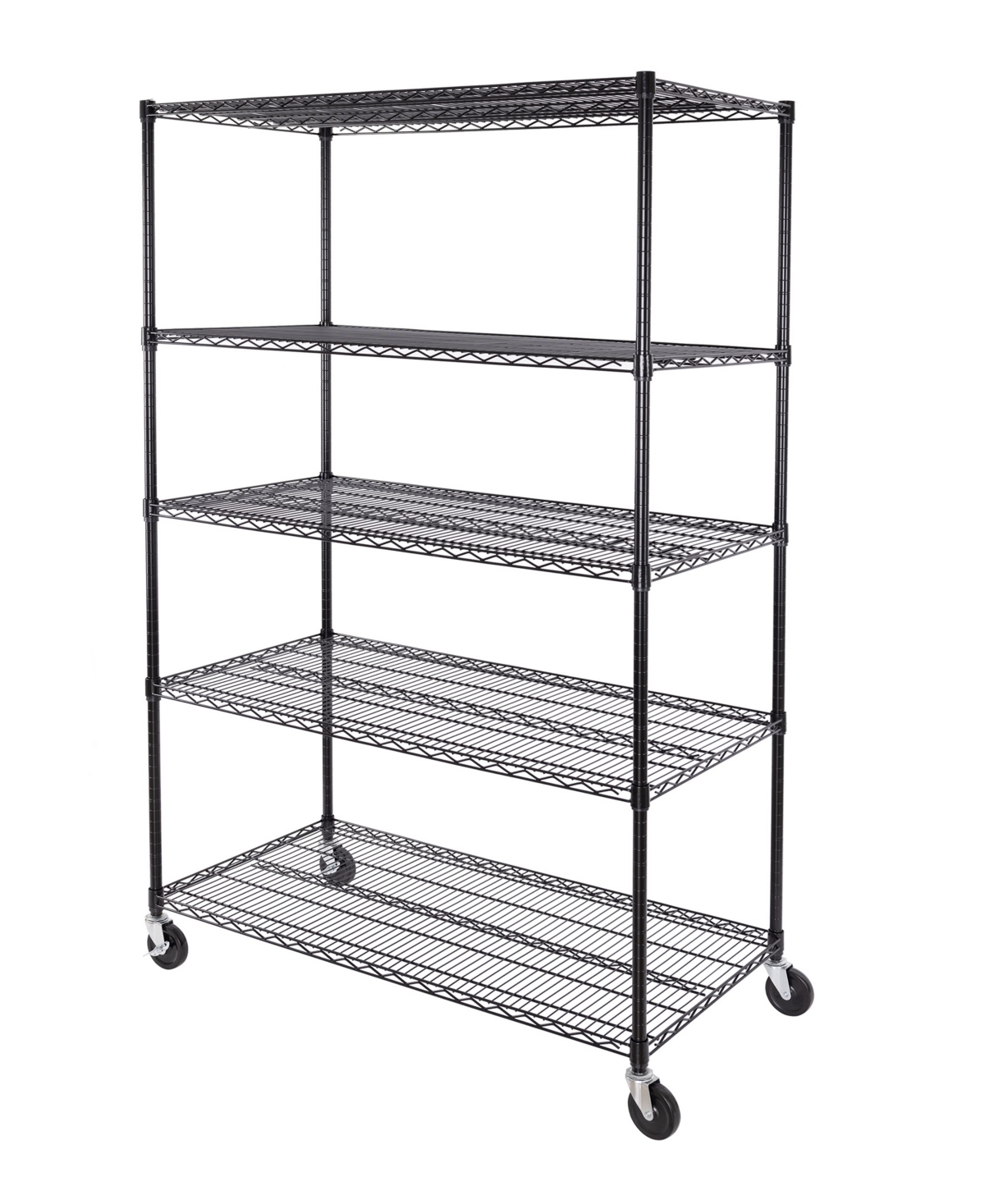 Shop Seville Classics Ultradurable 5-tier Nsf Steel Wire Shelving, 48" W X 24" D X 76" H In Black