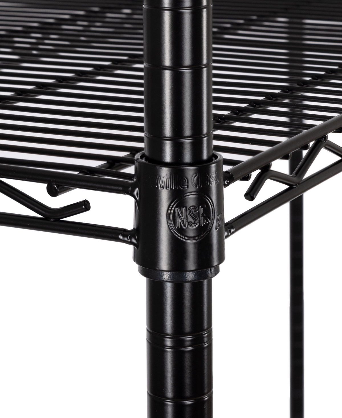 Seville Classics Ultradurable 4-tier Nsf Steel Wire Shelving, 60" W X 24" D X 76" H In Black