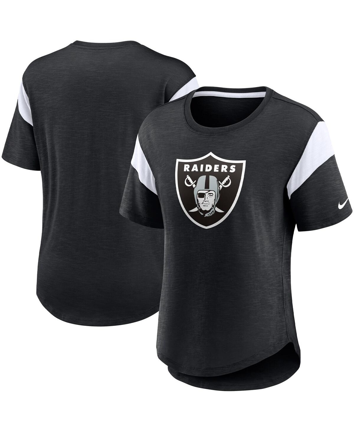 Nike Women's  Heather Black Las Vegas Raiders Primary Logo Fashion Top In Heather Black