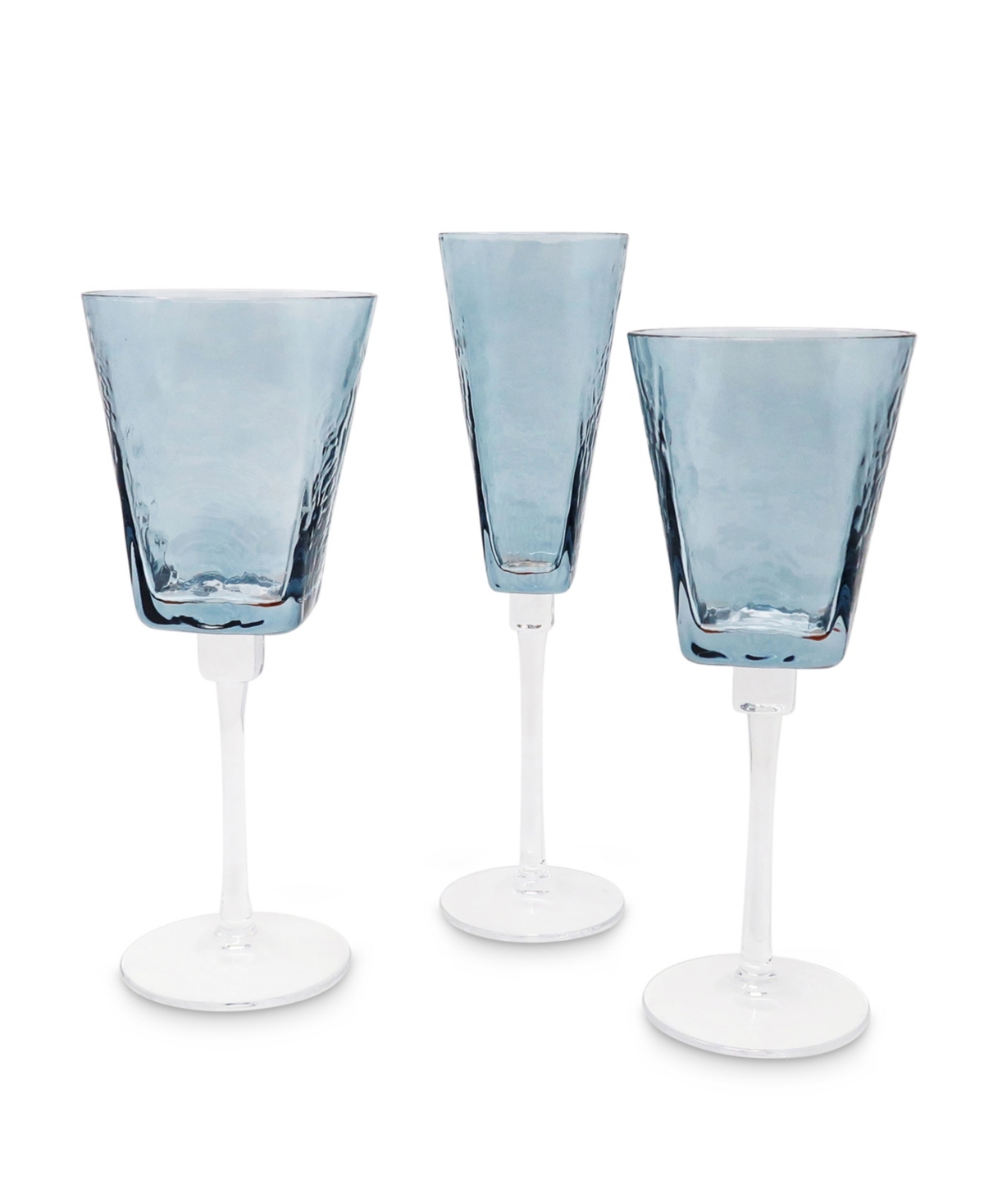 Vivience Hammered Wine Glasses, Set Of 6 In Blue